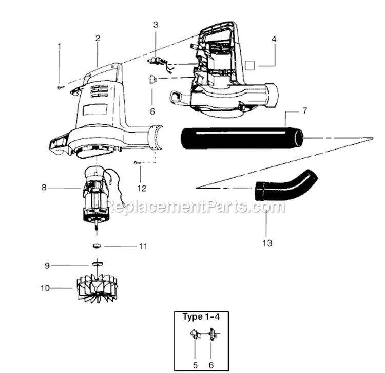 Page A Diagram and Parts List for 2510 Type 3 Weed Eater Leaf Blower / Vacuum